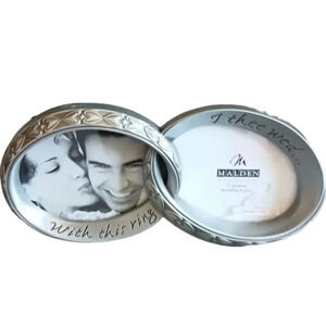 Malden wedding frame interwined rings blk/ silver